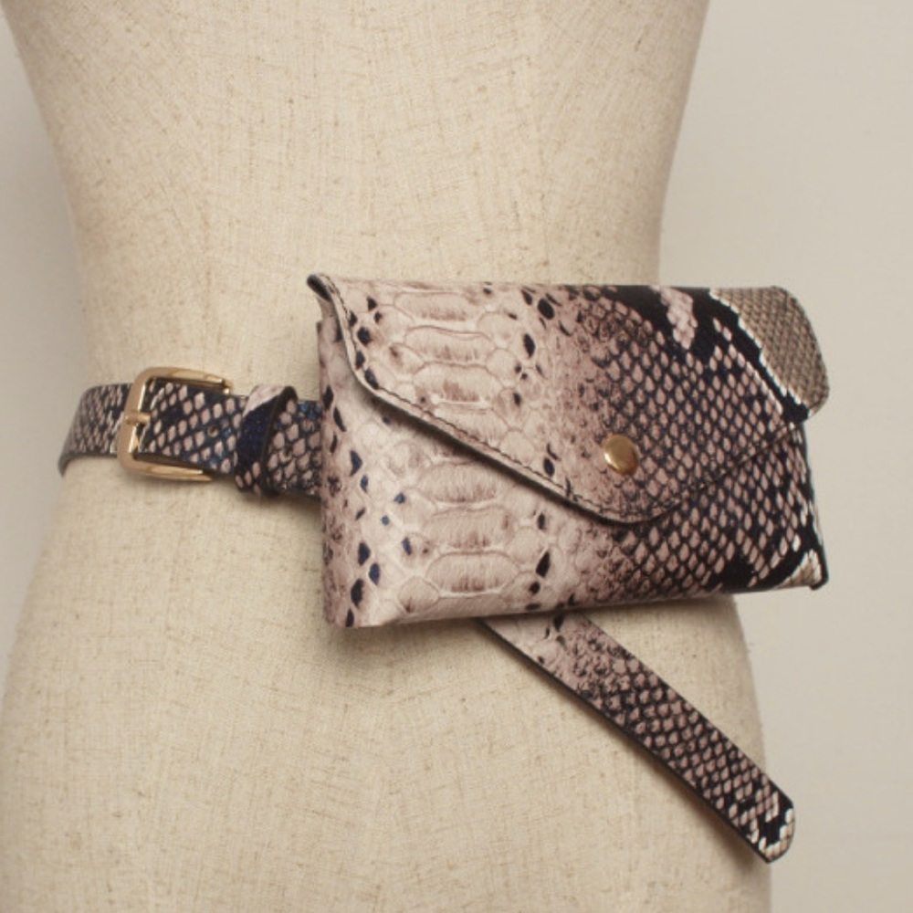 Python Fanny pack with attached belt